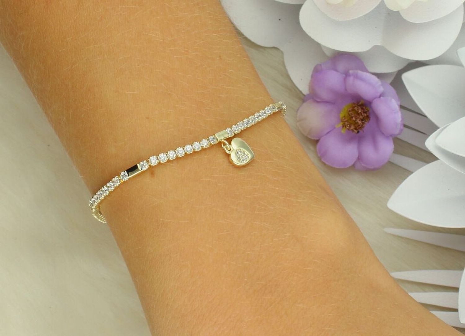 Bransoletka damska Nomination Italy Petit Sparkle 242302 006 – srebrna pozłacana z serduszkiem i cyrkoniamid.jpg